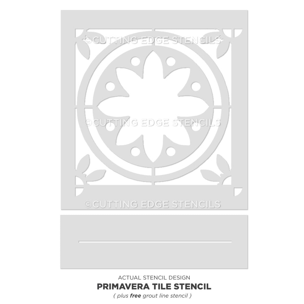 Primavera-TilPrimavera tile stencil design