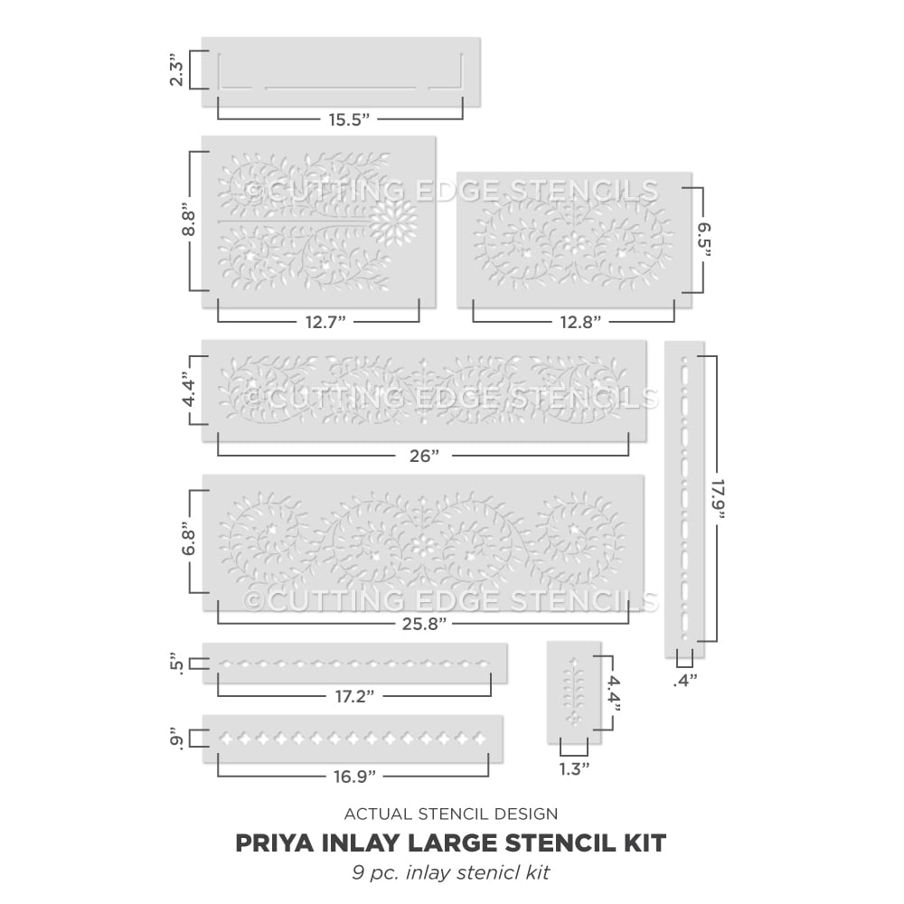 priya inlay furniture large stencil kit actual image