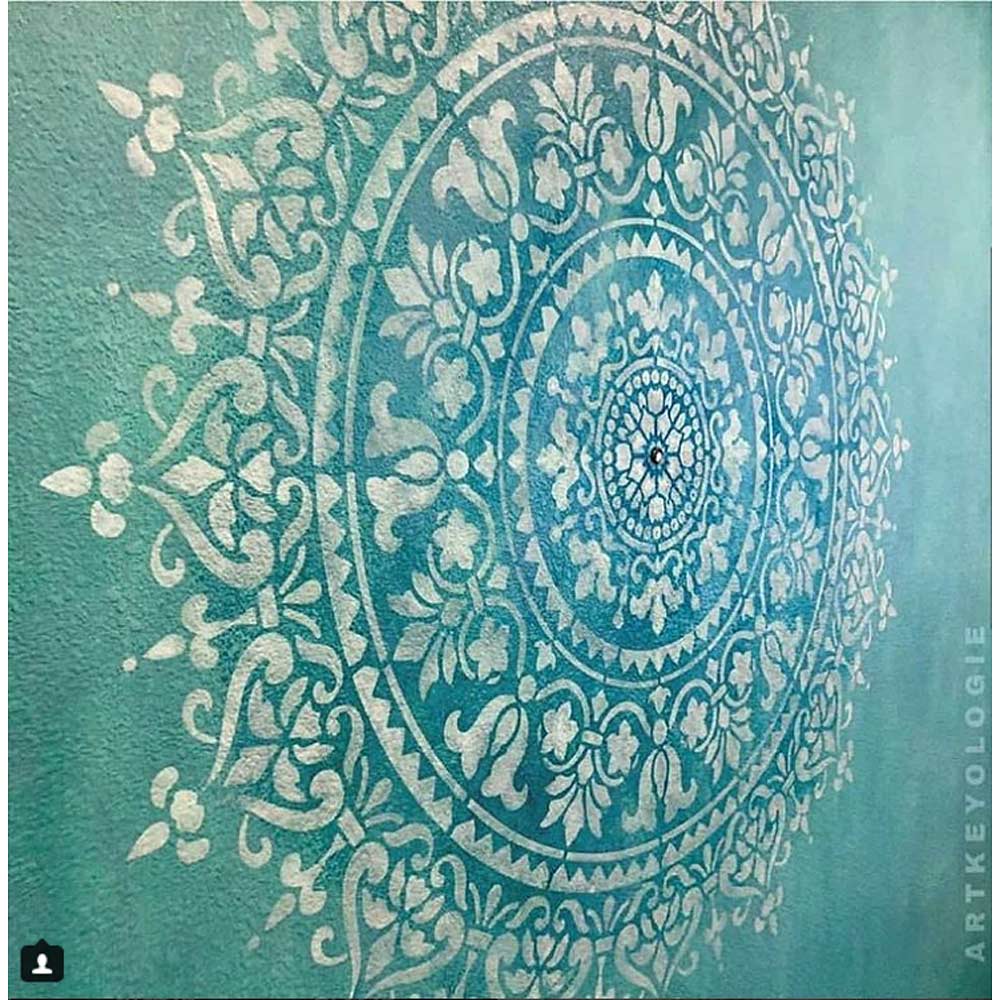 stencled wall mandala