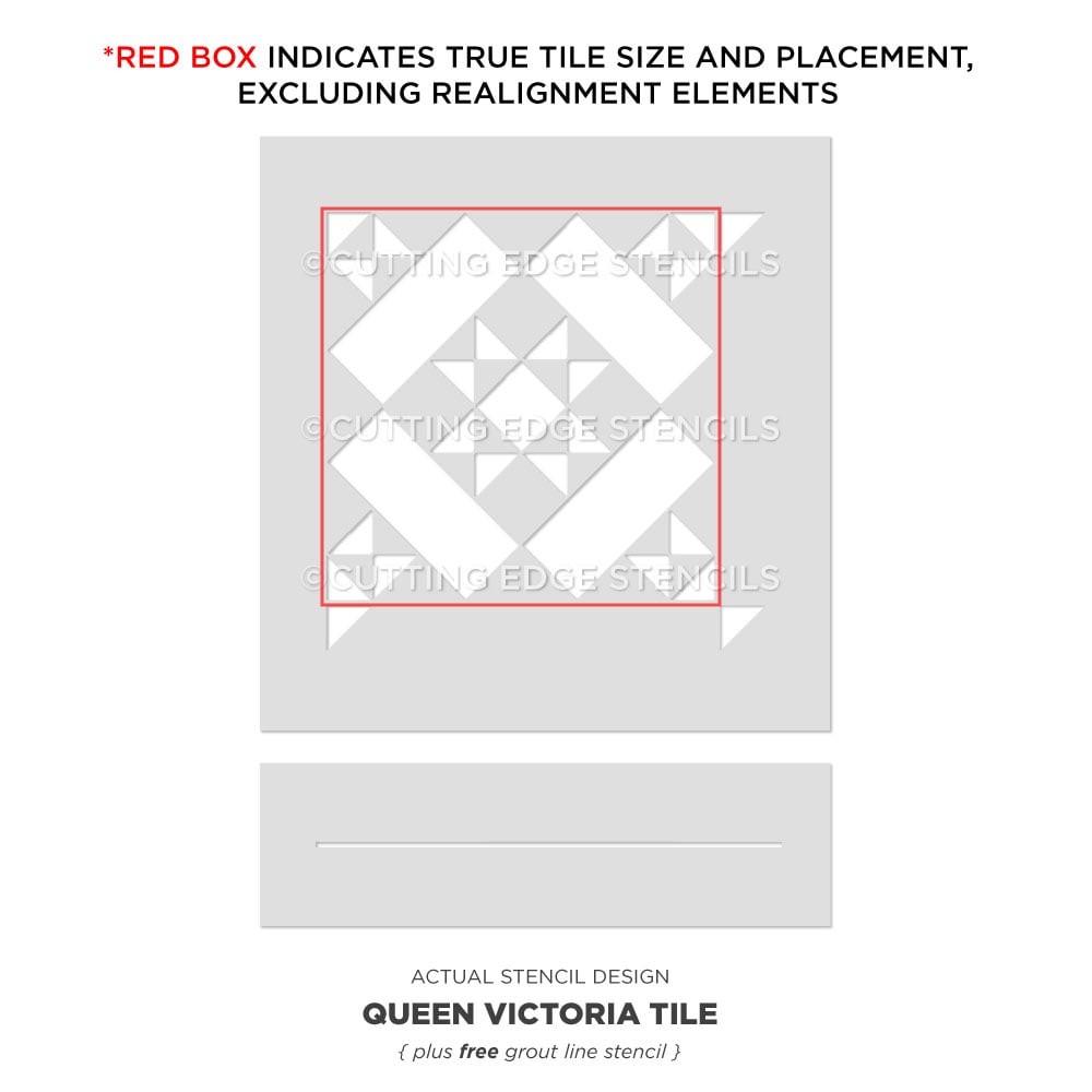 queen victoria actual image tile stencil