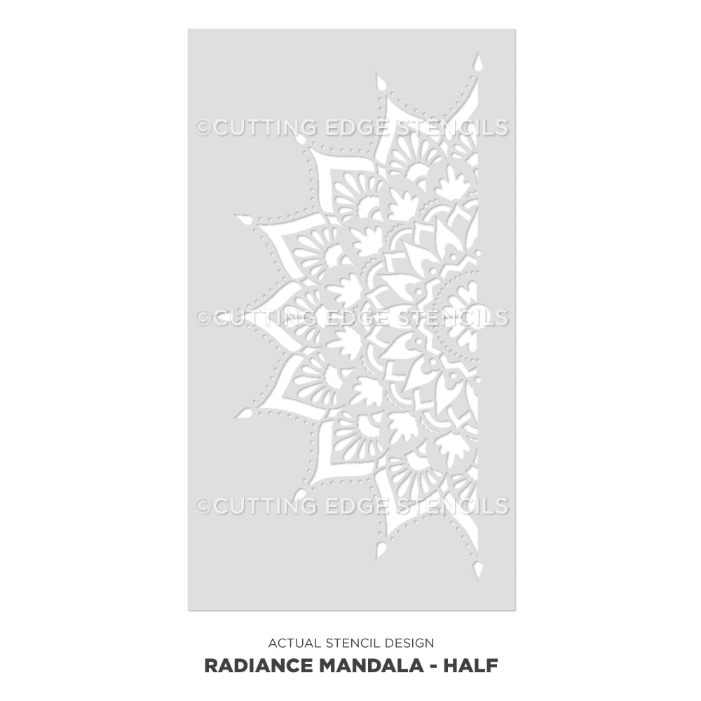 Radiance Mandala Stencils Mandala Decal Designs Half Actual