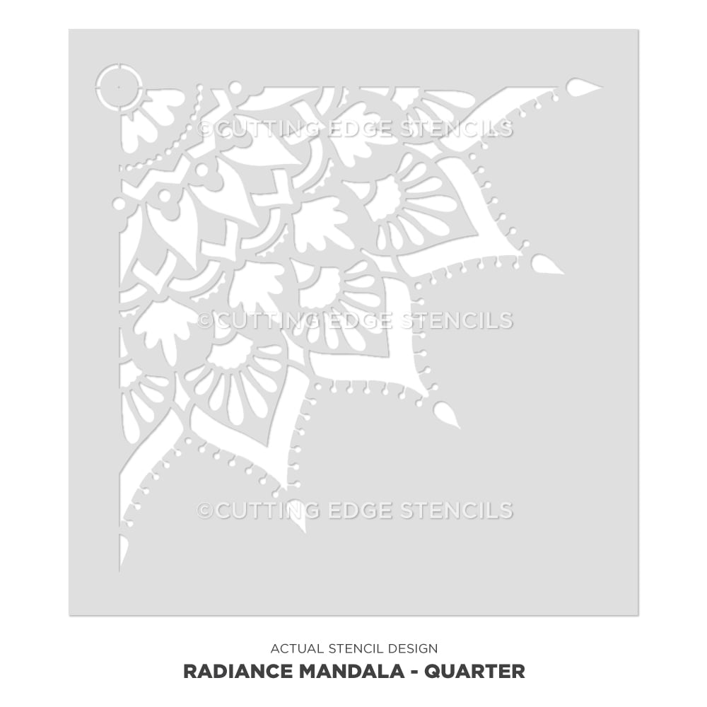 Radiance Mandala Stencil Medallion Quarter Actual