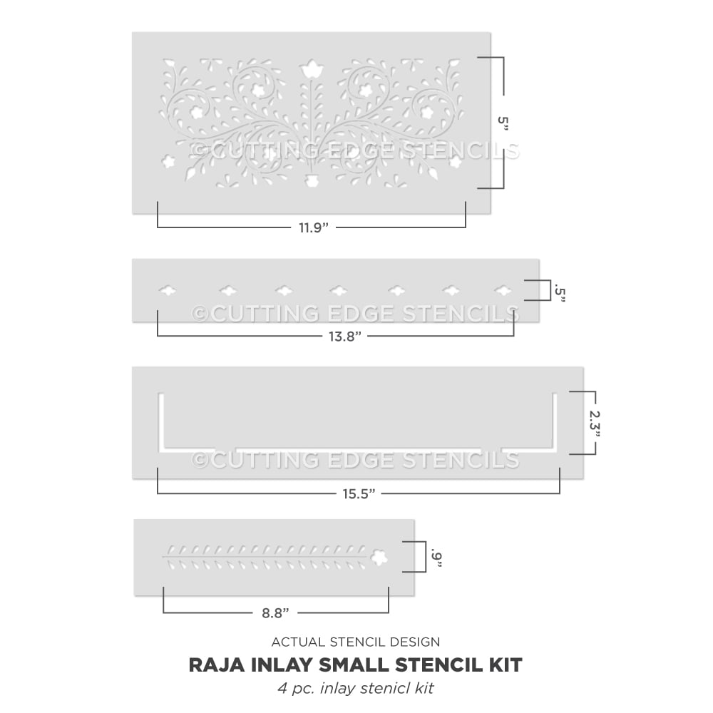 raja inlay furniture small stencil kit actual image