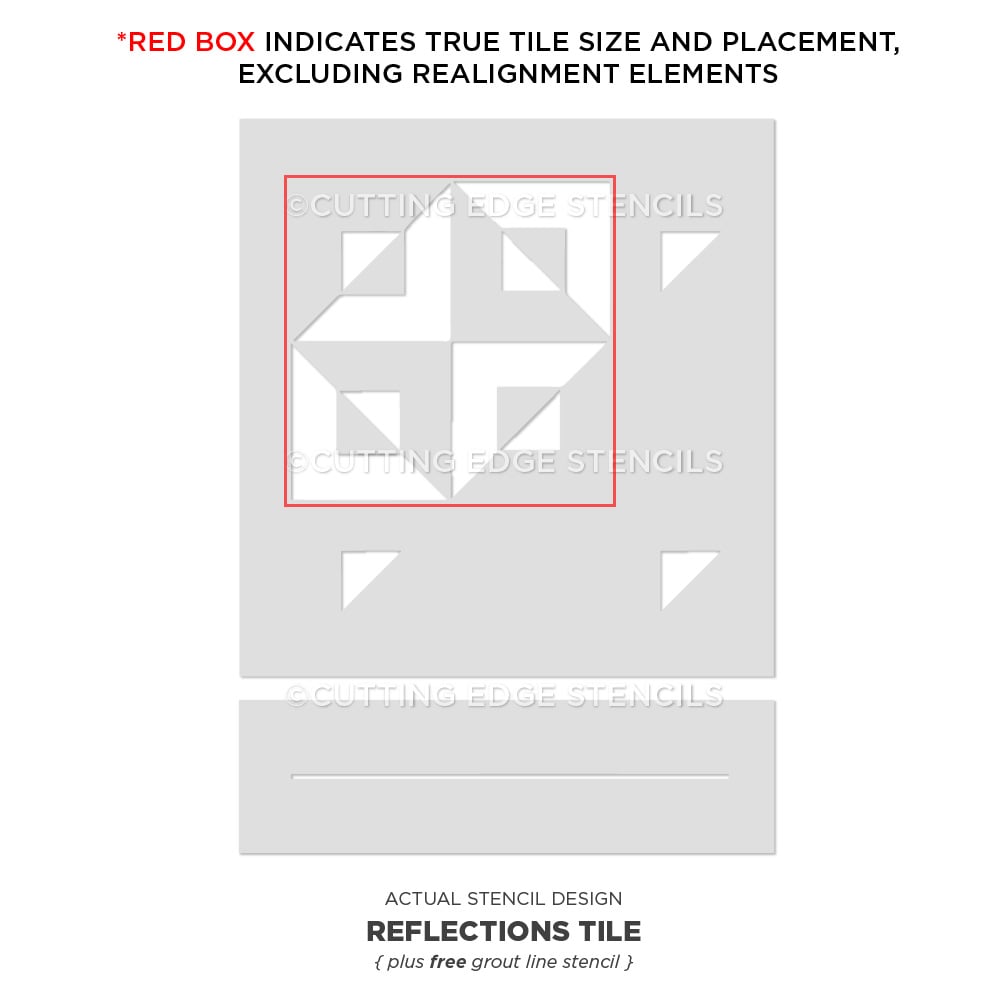 reflection geometric tile stencil design