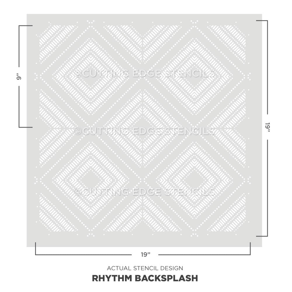 rhythm backsplash tile stencil actual stencil image