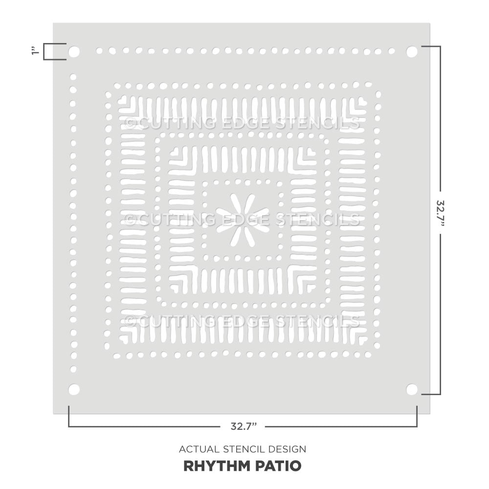 rhythm patio stencil line design stencil actual