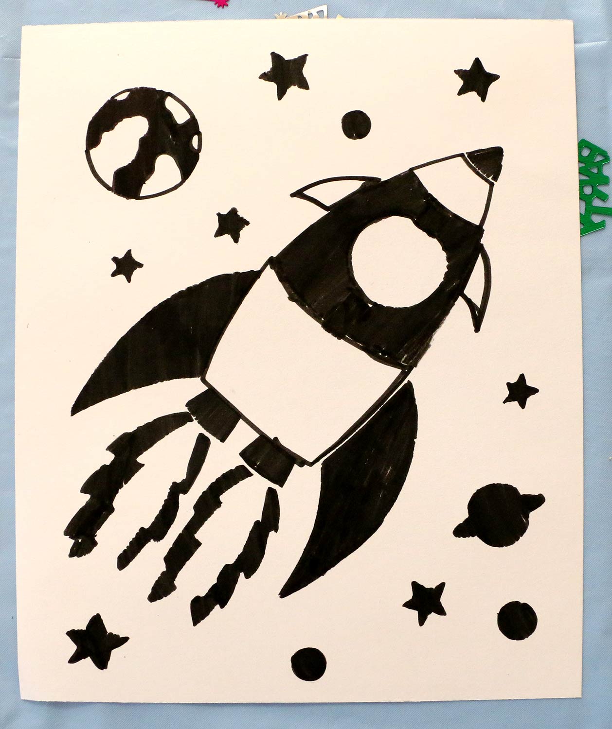 rocket stencil colorfoldz