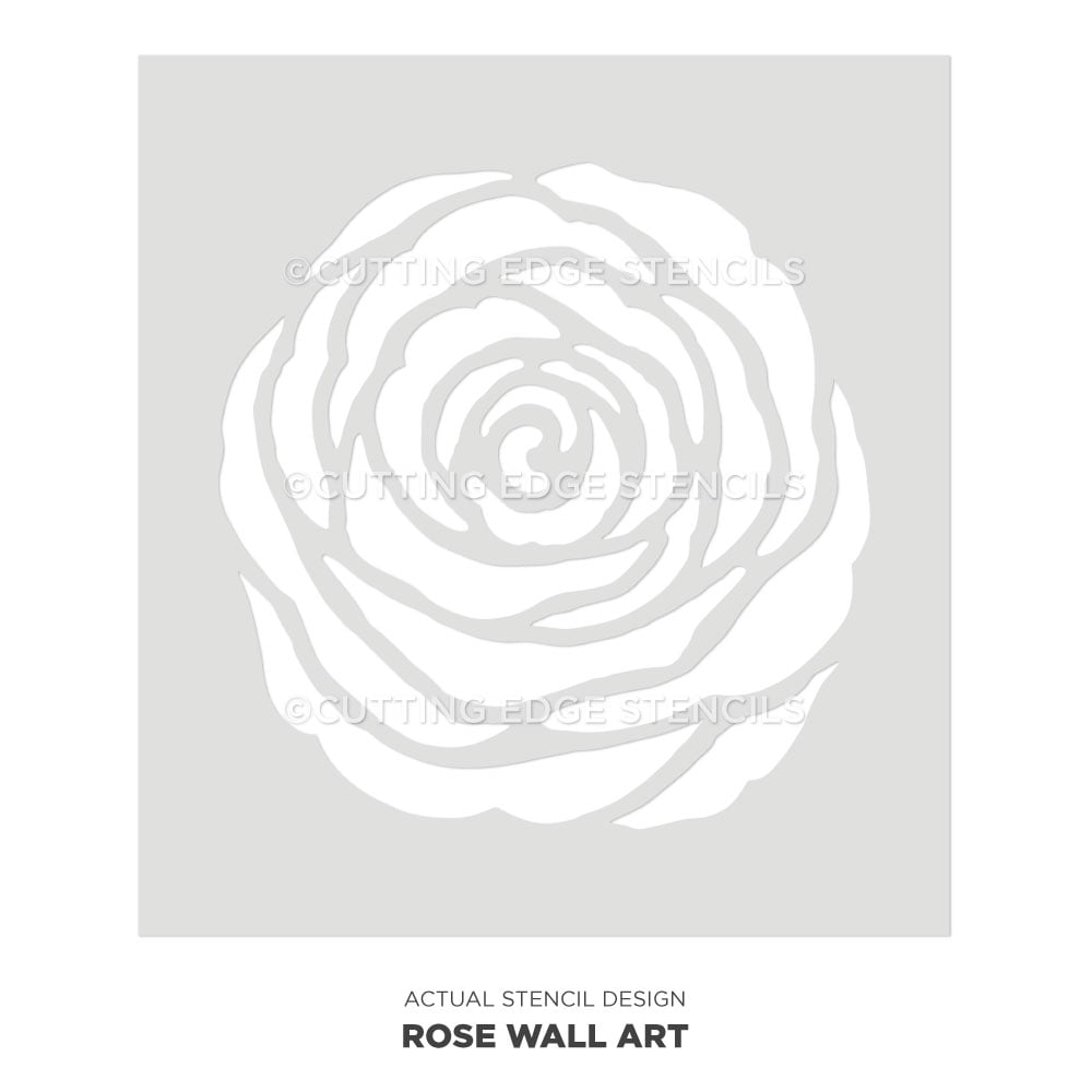 rose wall art stencil design