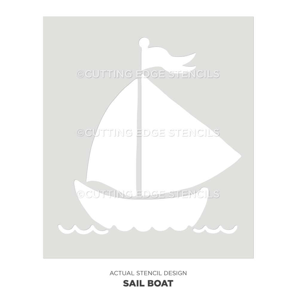 sailboat wall stencil nautical chalkboard