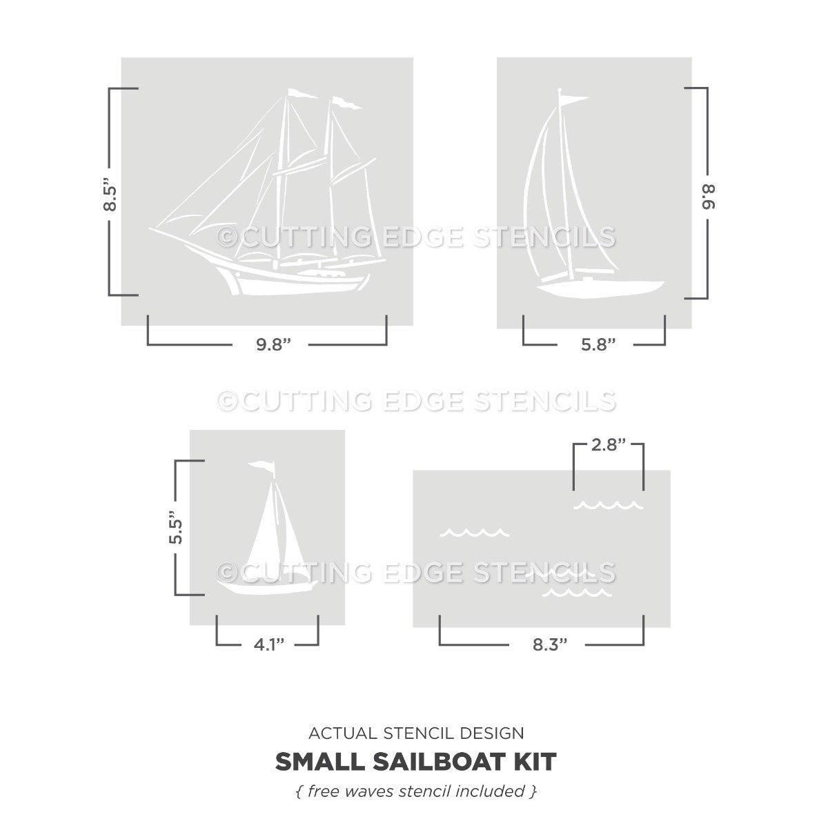 small sailboat wall stencil kit actual stencil image