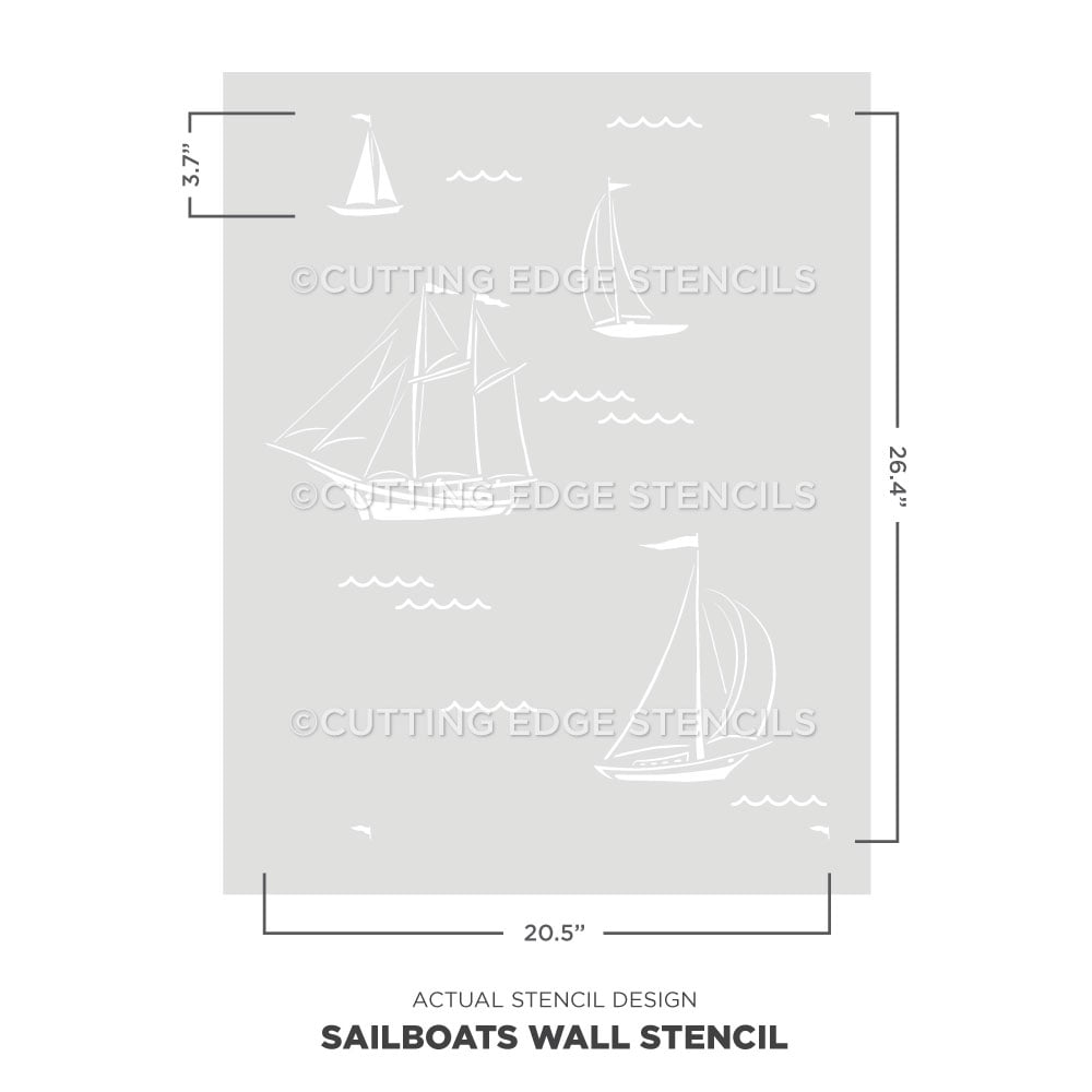 sailboats wall stencil actual nautical stencil image