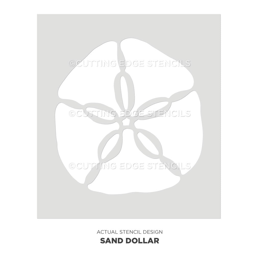 sand dollar nautical wall art stencil