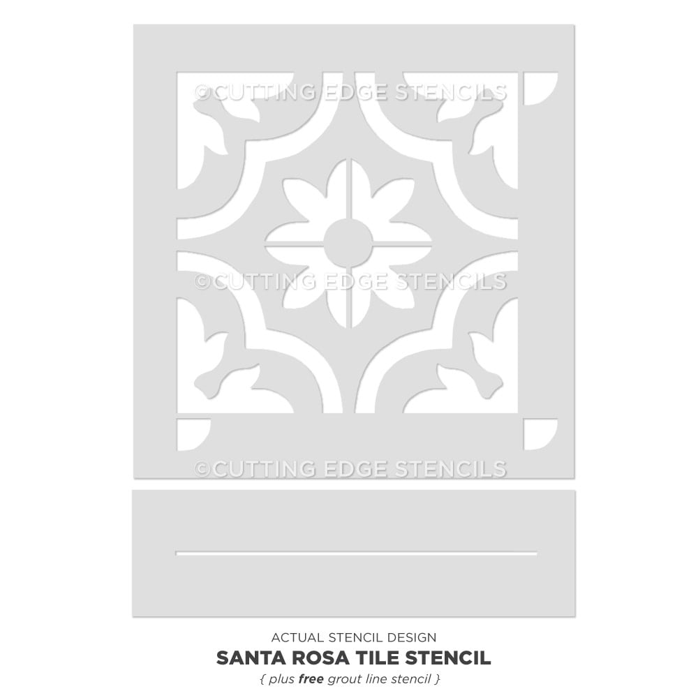 Tile stencil Santa Rosa stencil design