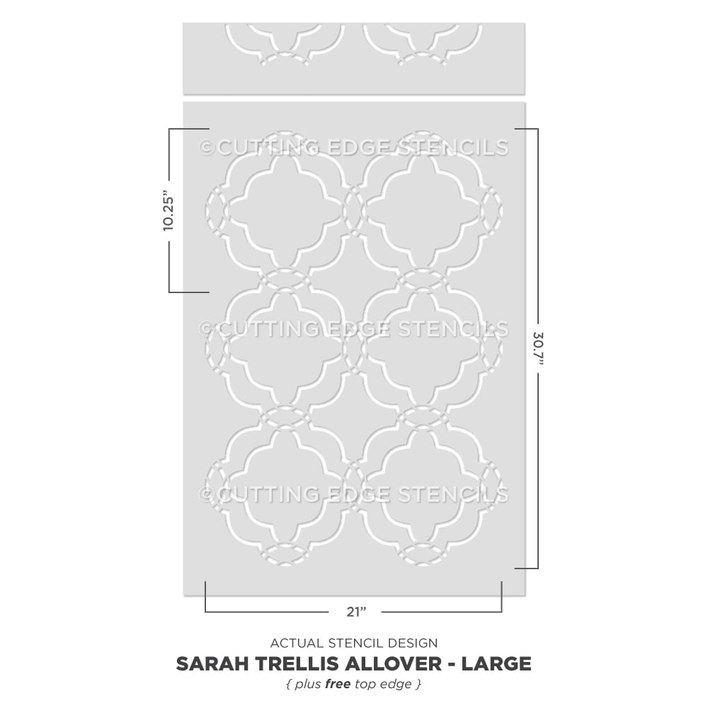 Sarah Trellis Stencil Large Trellis Wallpaper Design