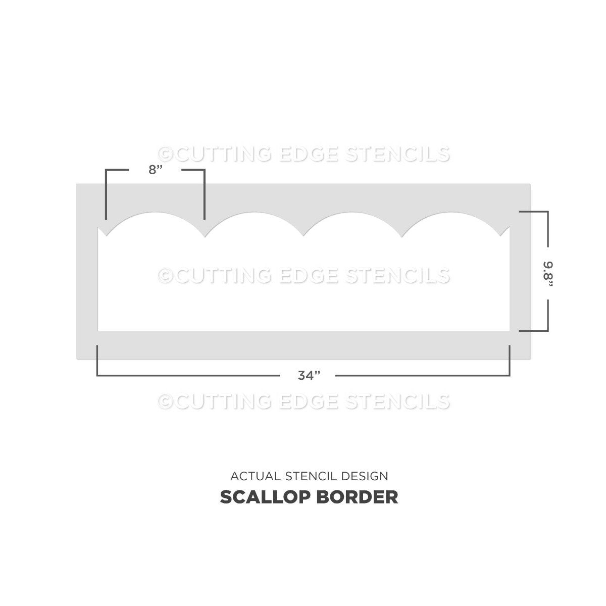 border stencil scallop stencil actual design image