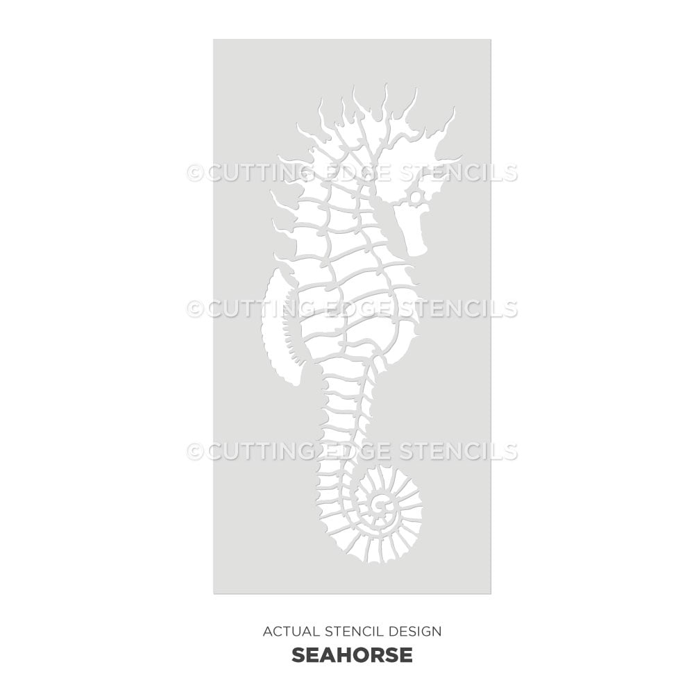 seahorse beach stencil for walls