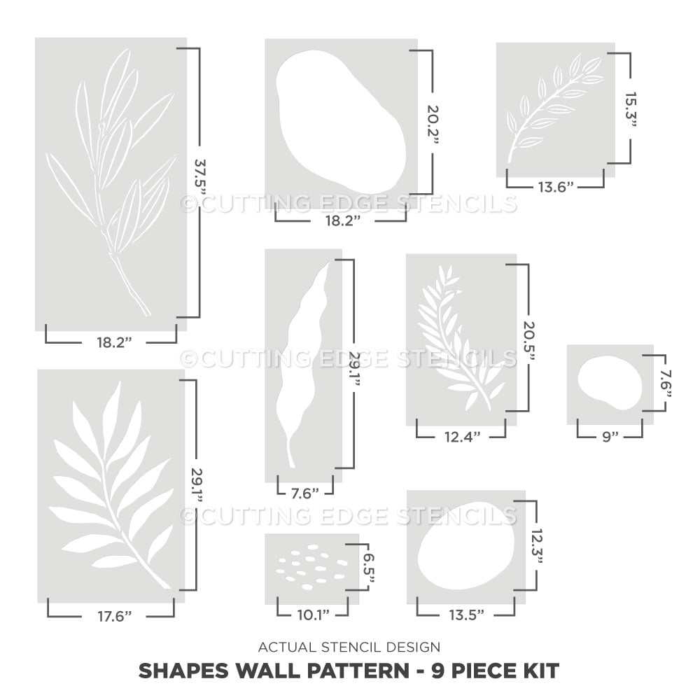 shapes wall stencil kit actual stencil image