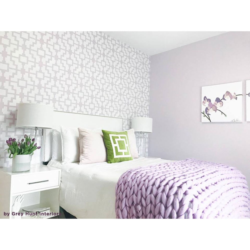 stenciled accent wall