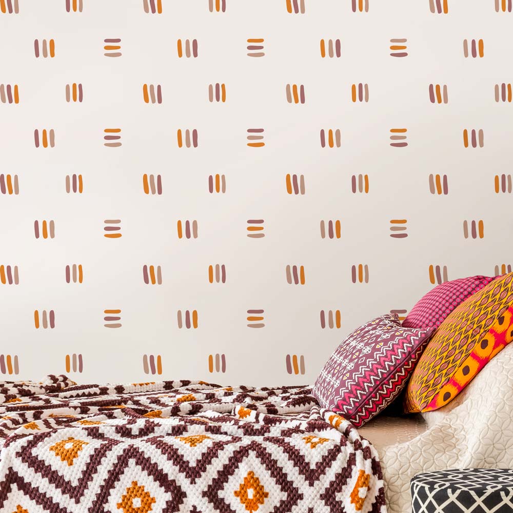 stenciled bedroom wall simple lines