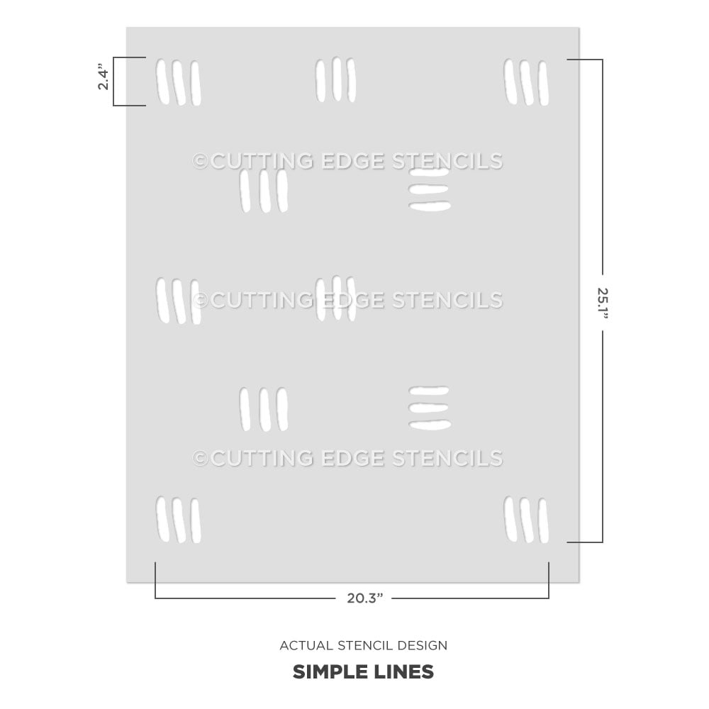 actual simple lines wall stencil