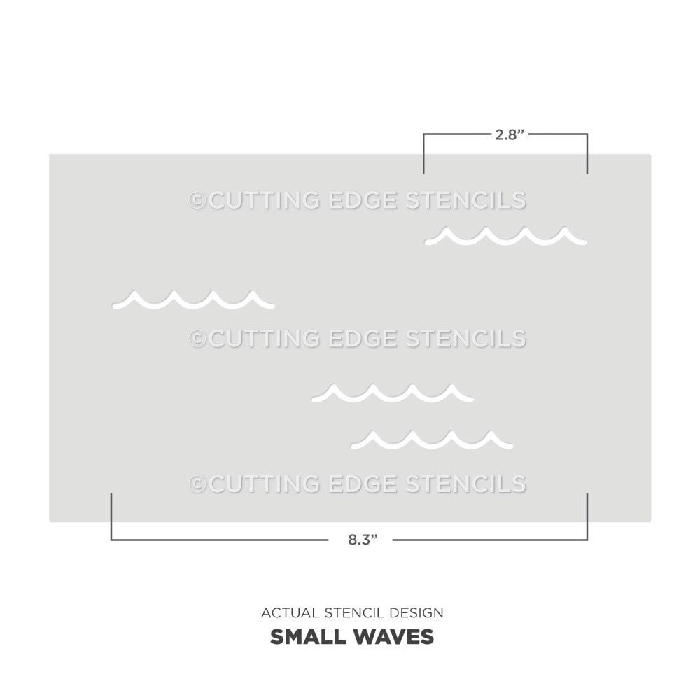 small waves wall stencil actual image