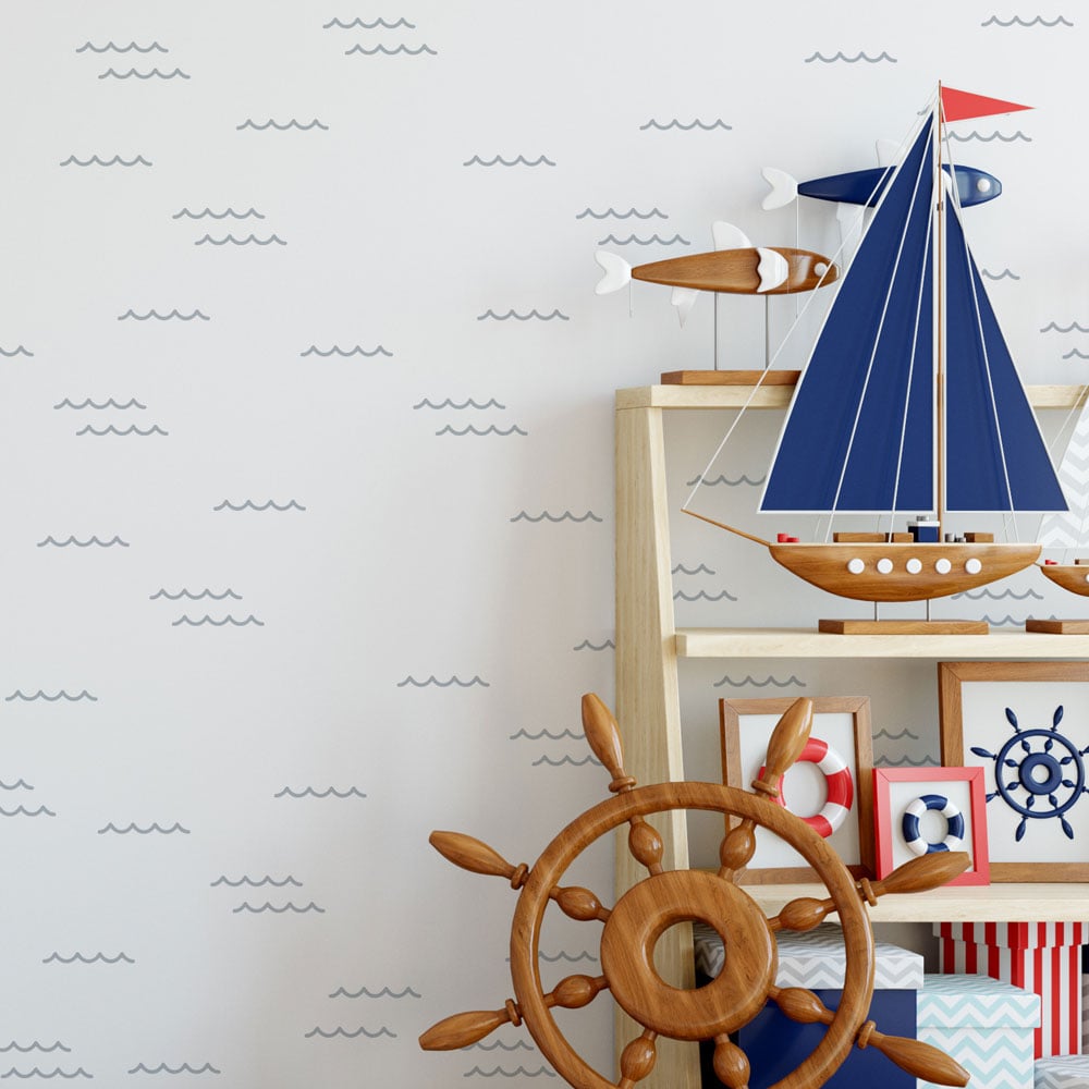 small waves stencil kids bedroom nautical stencil for walls