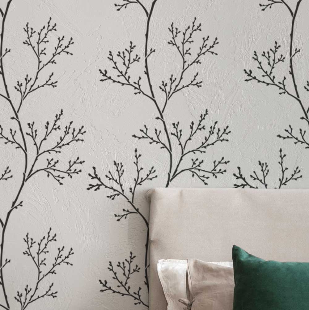 spring branches wall stencil details