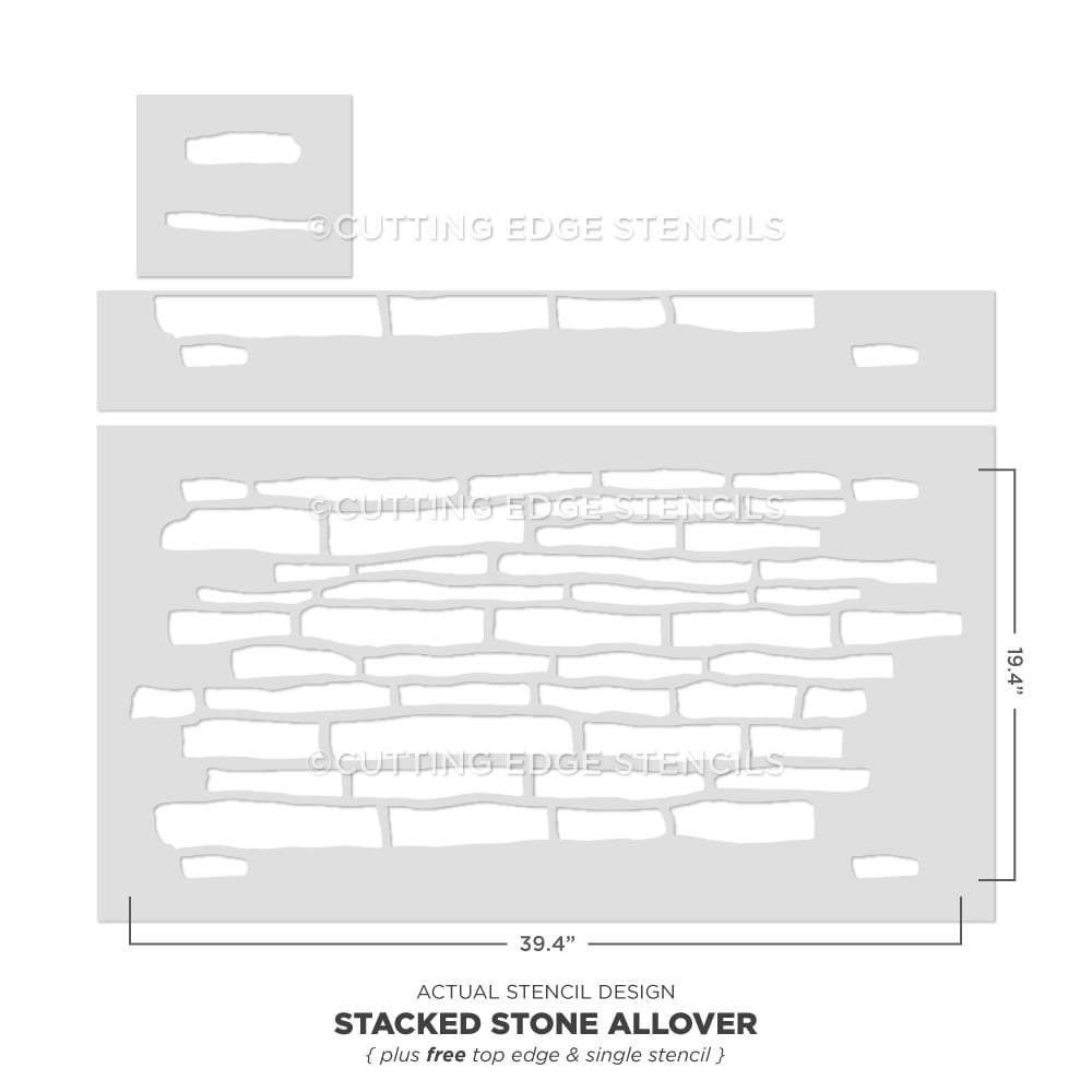 Stacked Stone Allover Stencil