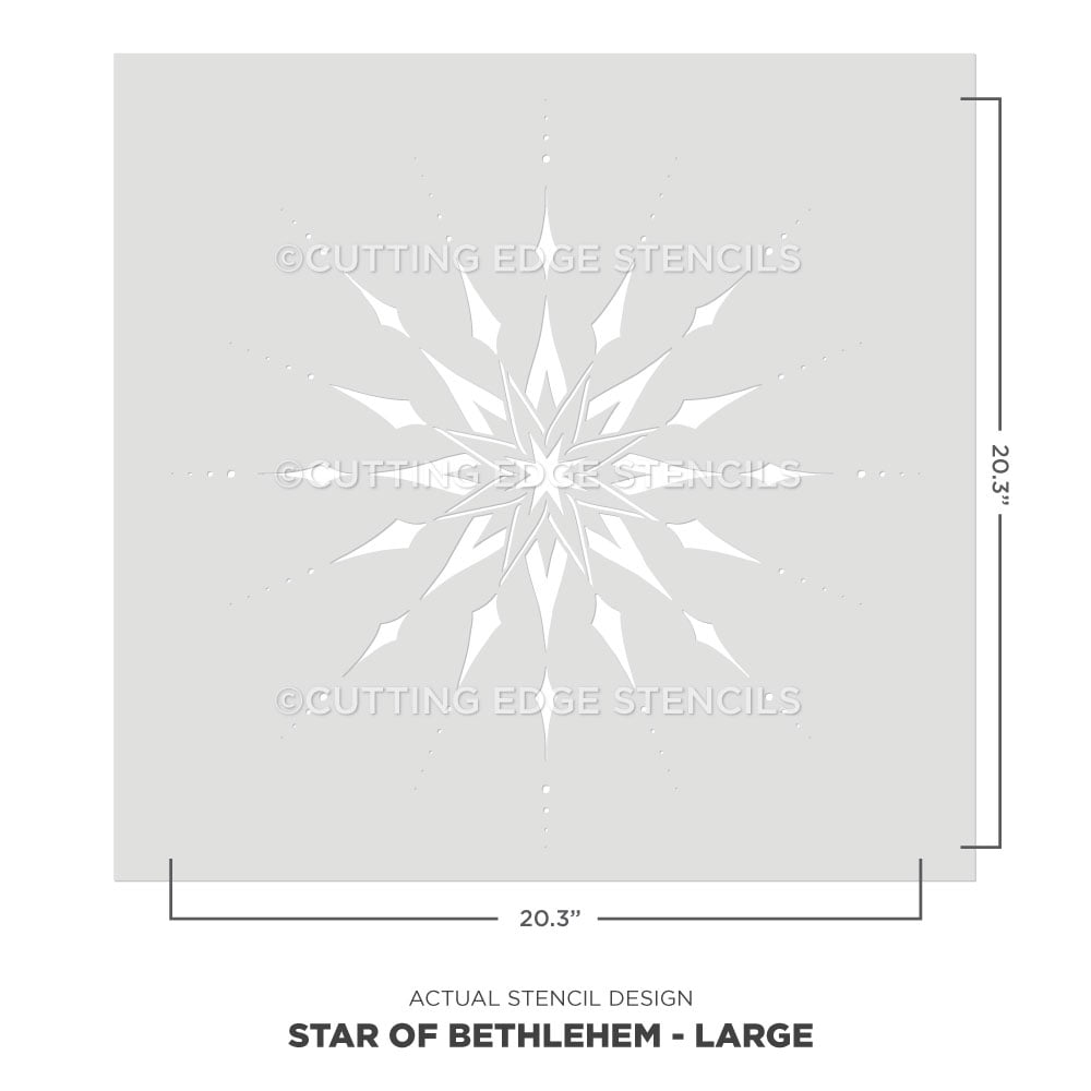 large star of Bethlehem wall art actual stencil image 