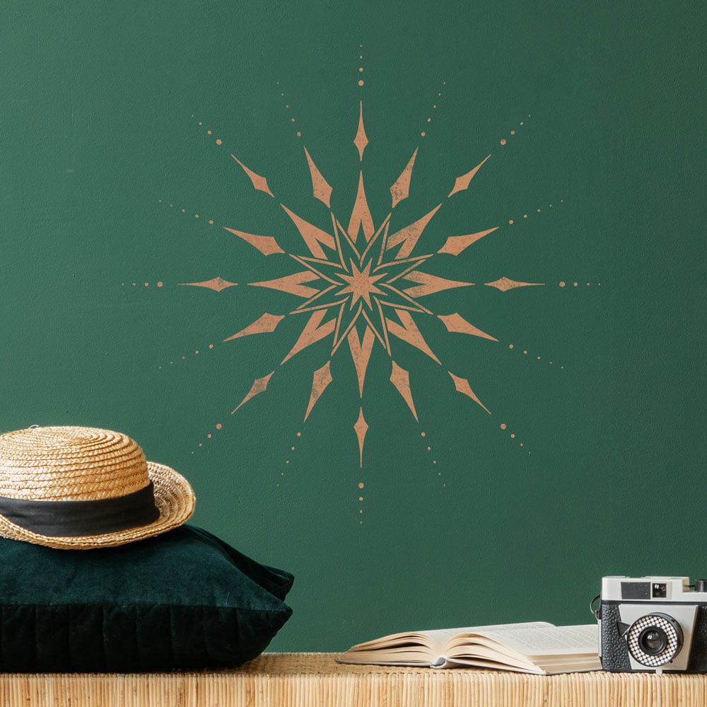 Gold Star of Bethlehem Wall Art Stencil For Walls