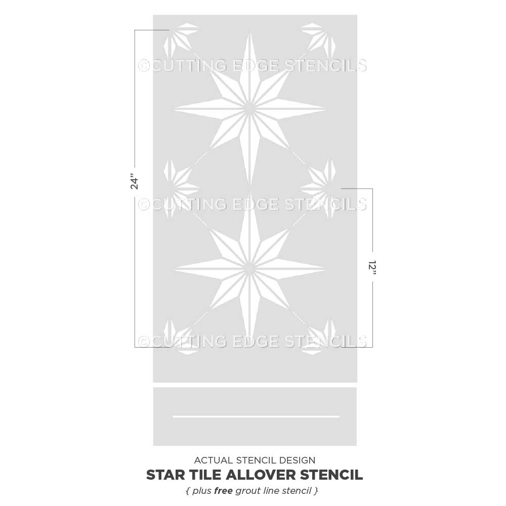 Tile stencil for painting floor