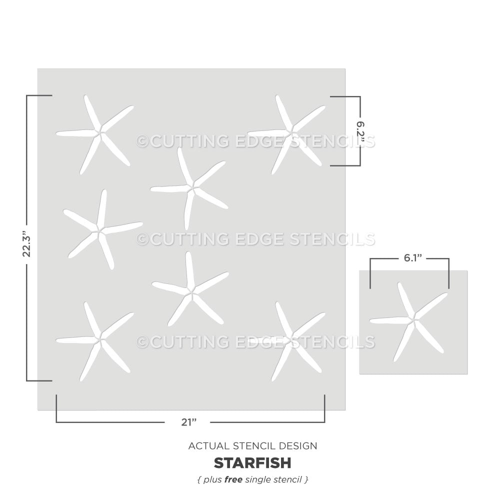 starfish nautical wall stencil pattern