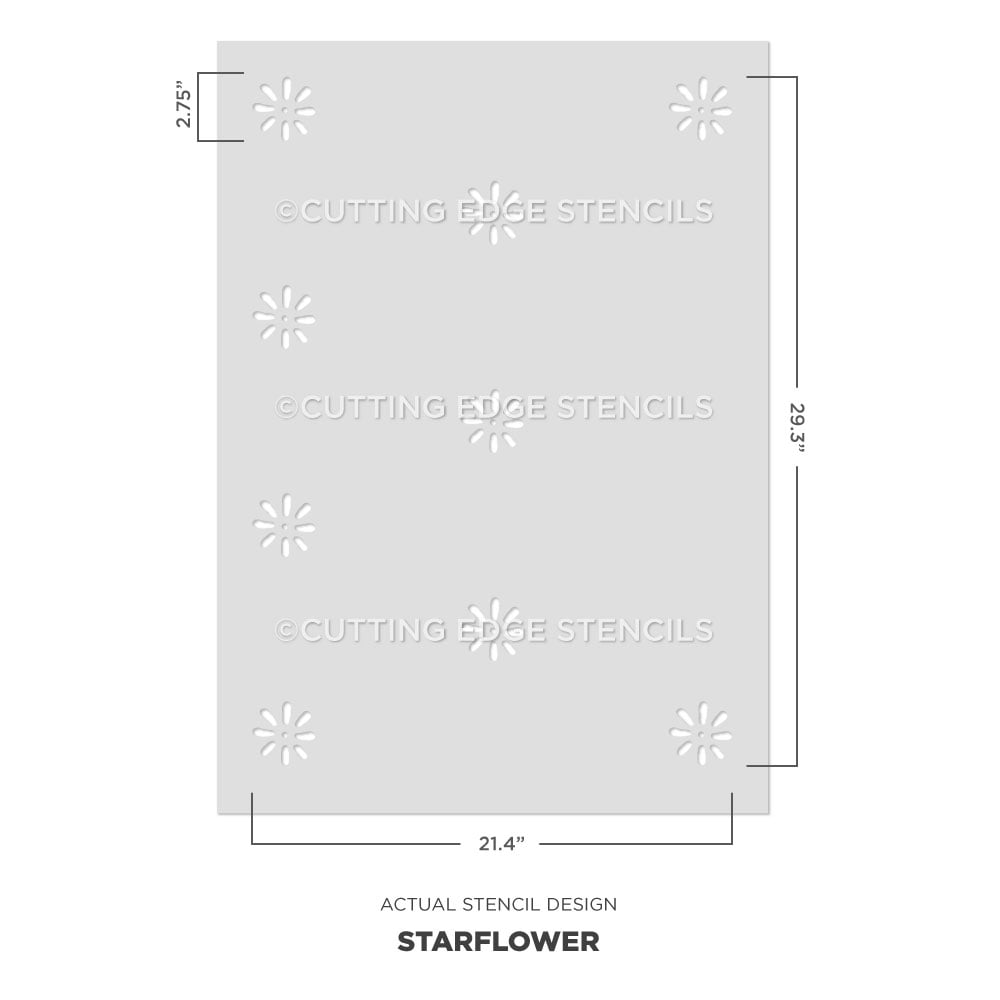 wall stencil starflower actual image