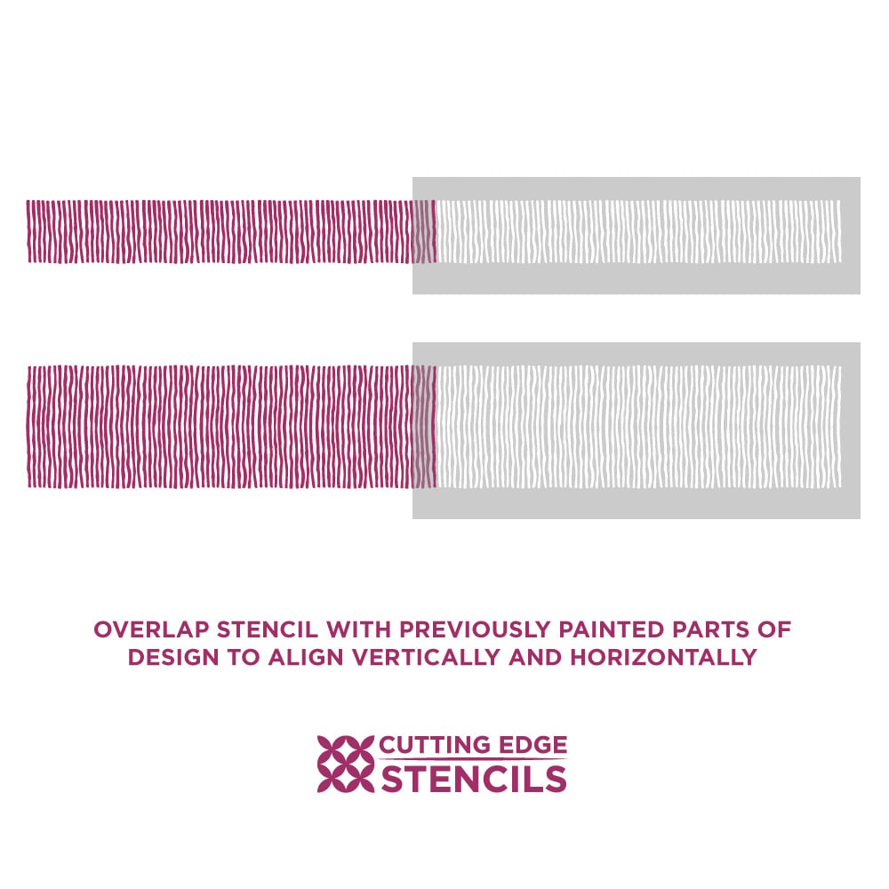 combed border wall stencil alignment how to