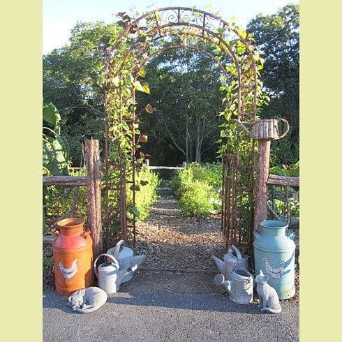 stenciled milk cans