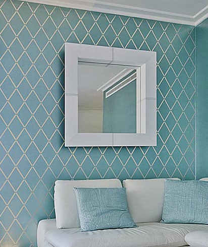 stenciled harlequin wall