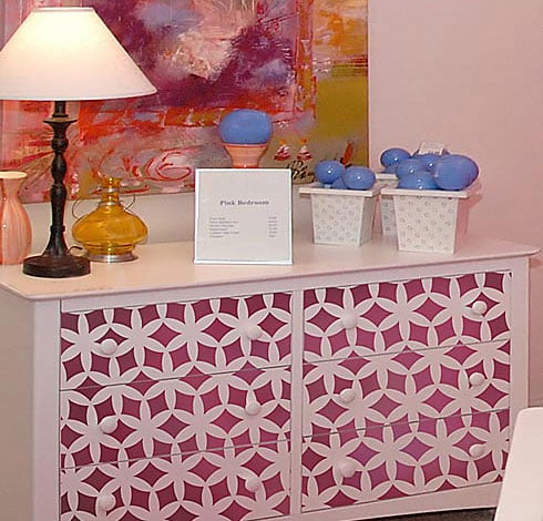 stenciled dresser