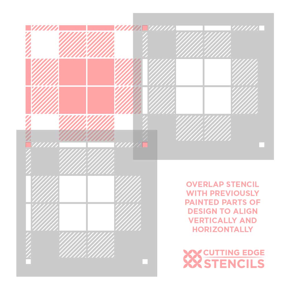 how to stencil paint tartan pattern