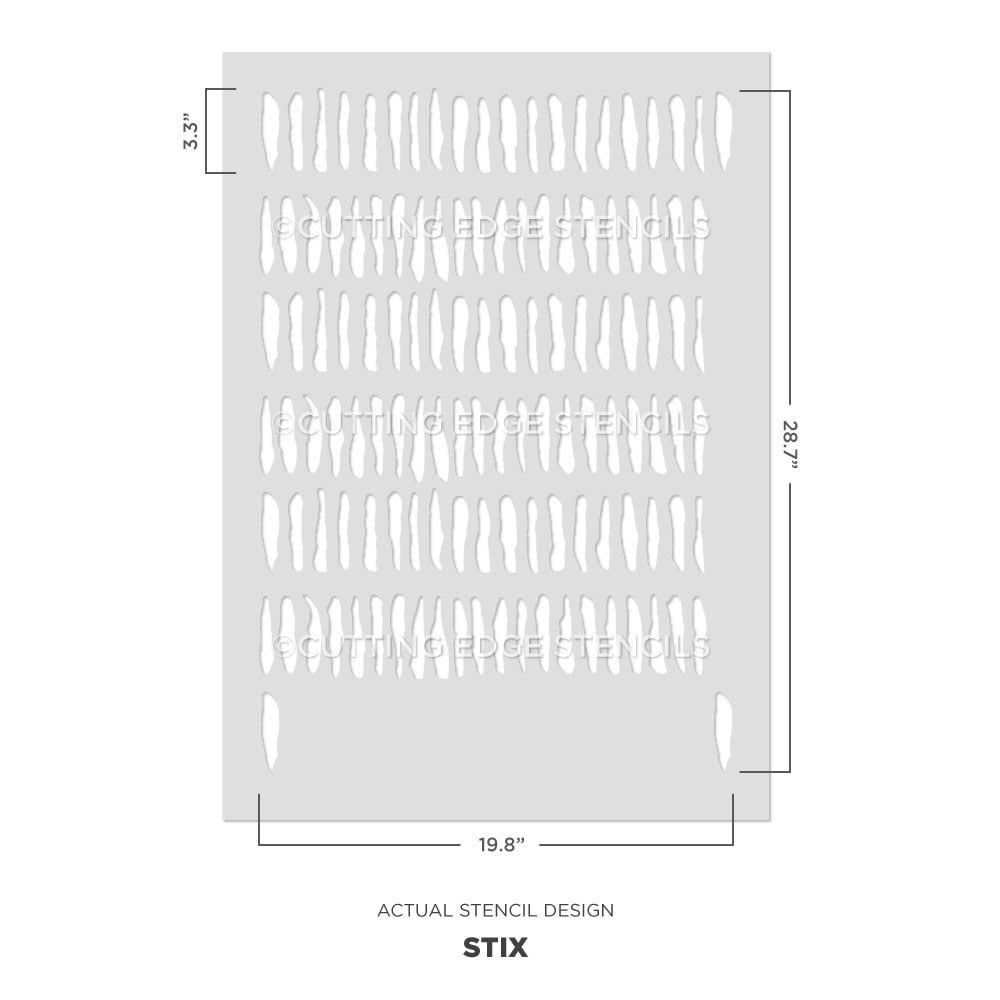 allover stix wall stencil actual image