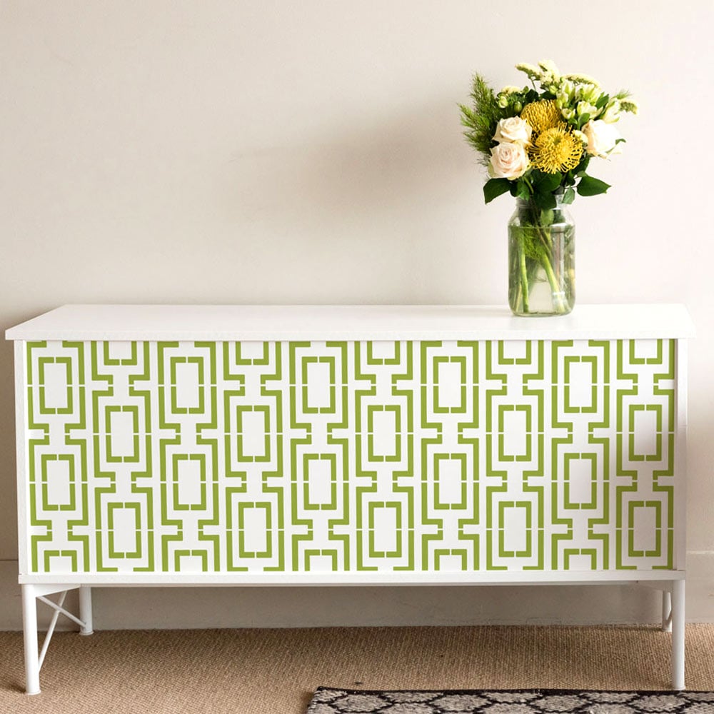 Stencils-for-Furniture-Painted-stenciled-console-table-Connection-stencil-pattern