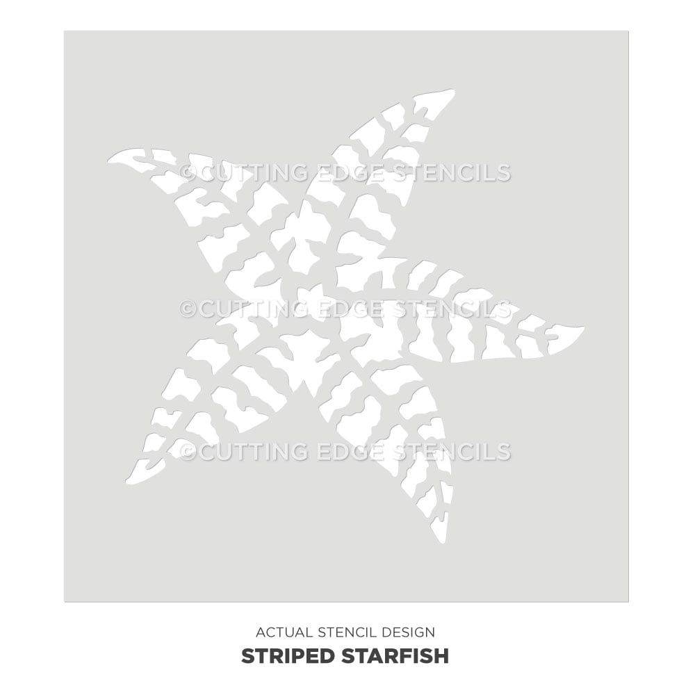 striped starfish nautical beach wall art stencil