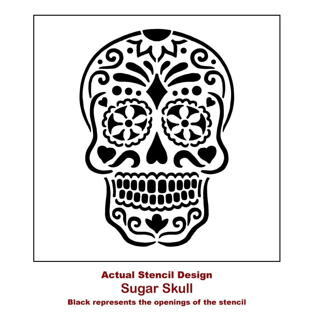 sugar skull halloween decor stencil actual