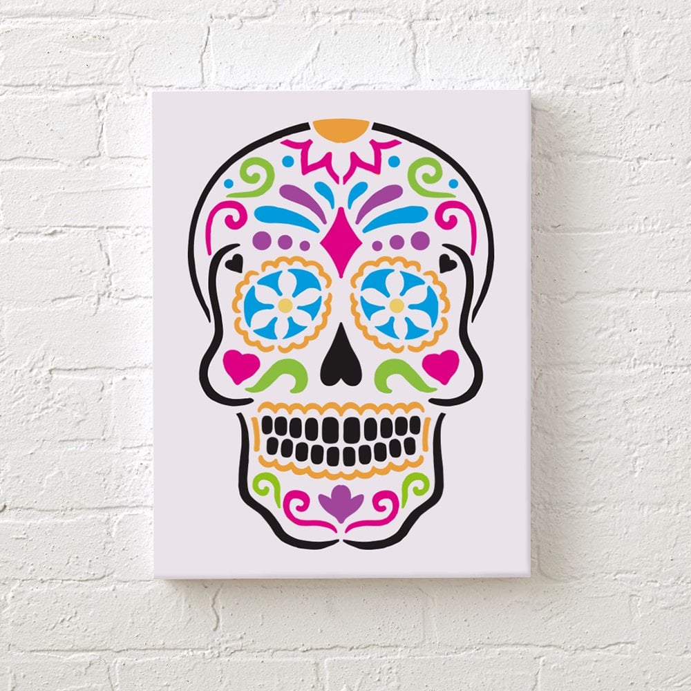 sugar skull stencil DIY halloween decor