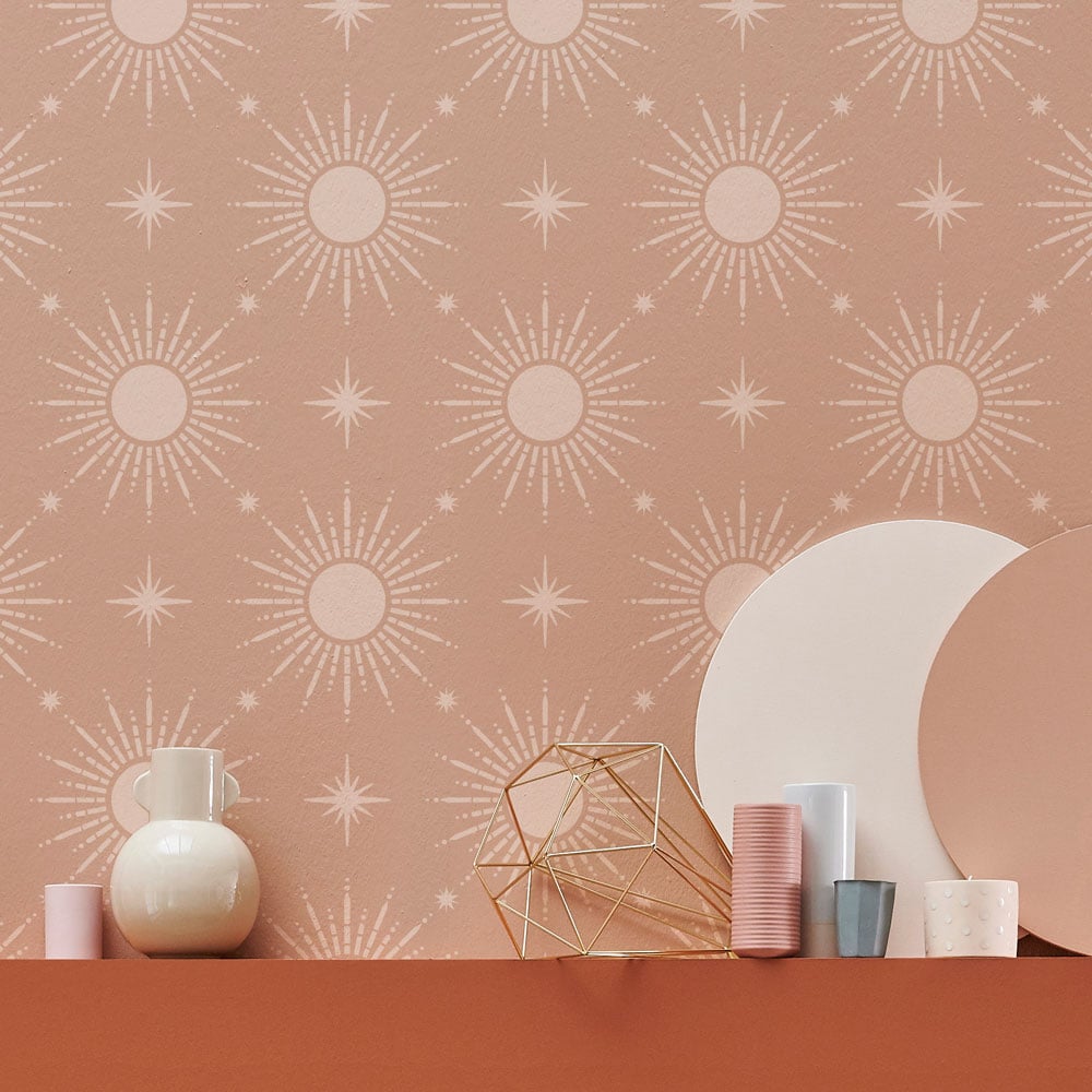 celestial stencil for walls terracotta wall