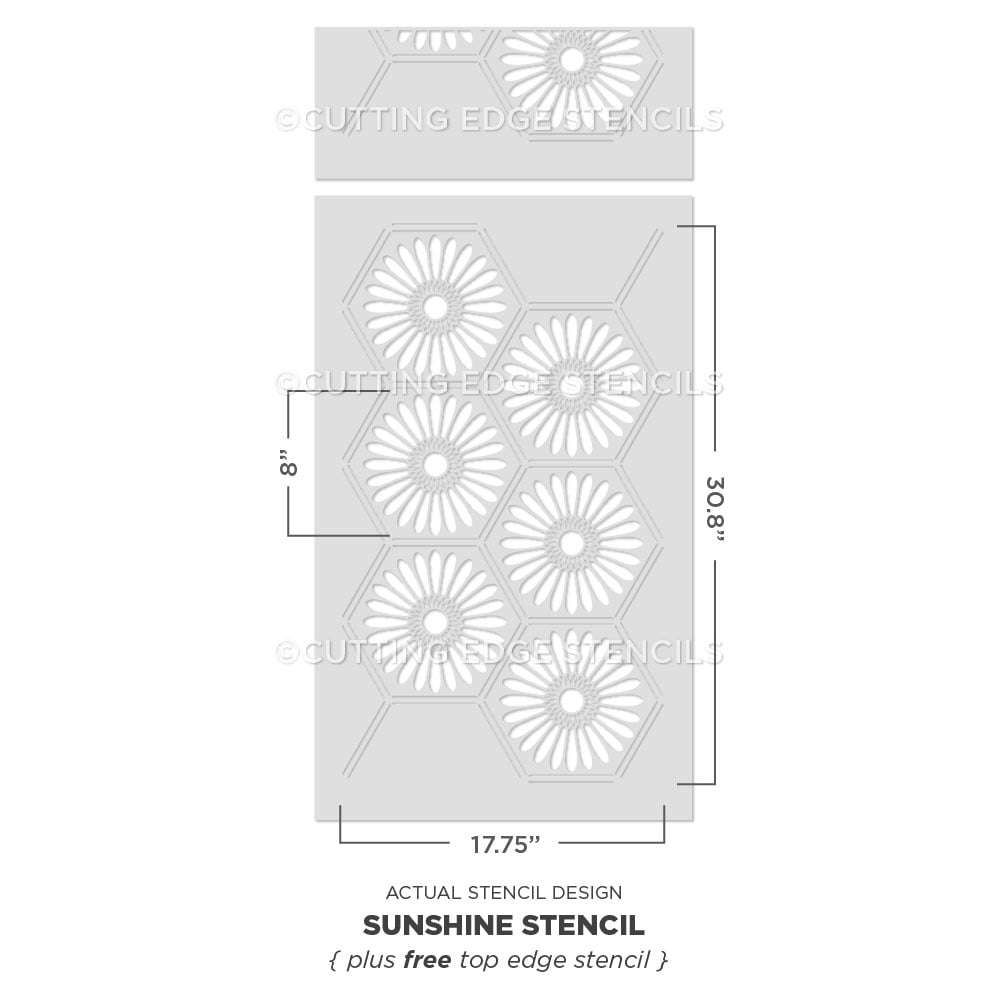 sunflower wall pattern stencil design