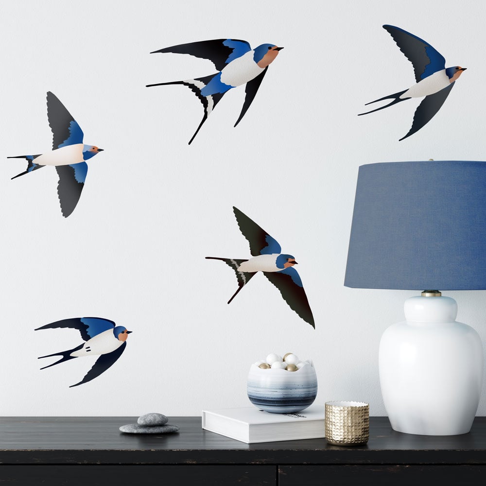 swallows wall pattern stencil kit bedroom wall