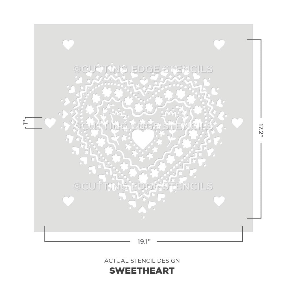 heart pattern sweetheart wall stencil actual image stencil design