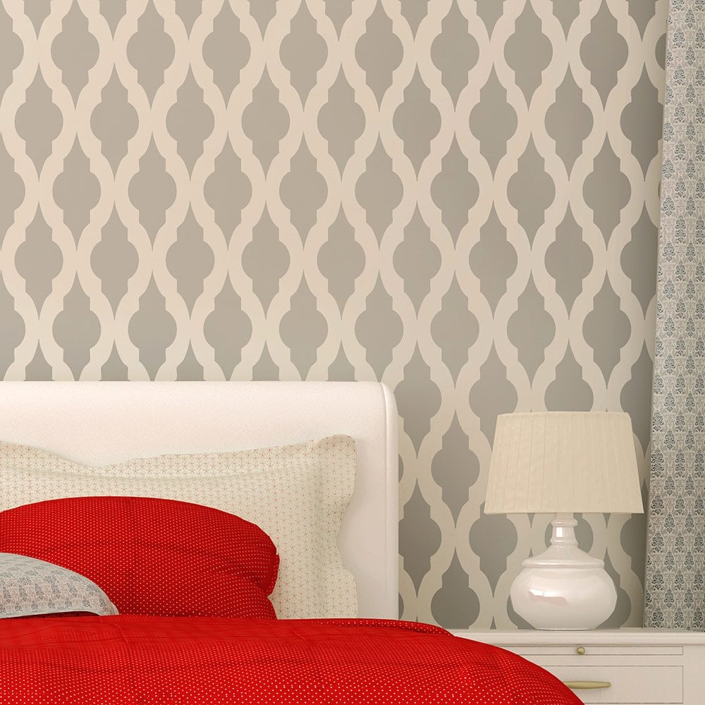 moroccan wall pattern stencil