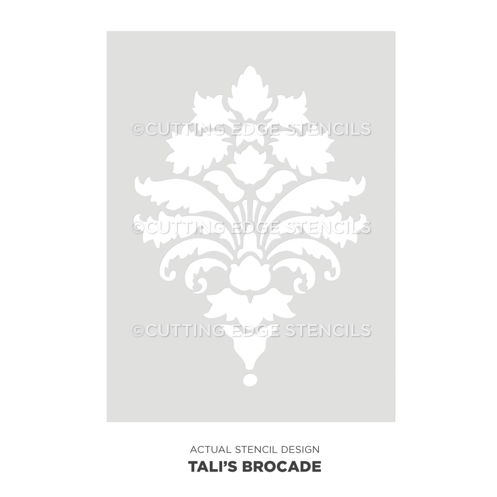 tali's brocade stencil for walls