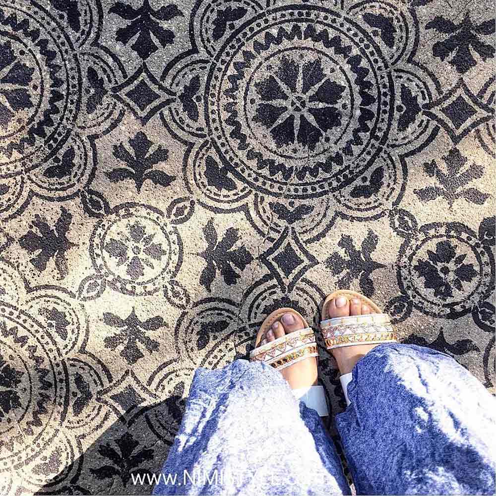 moroccan floor stencil tile